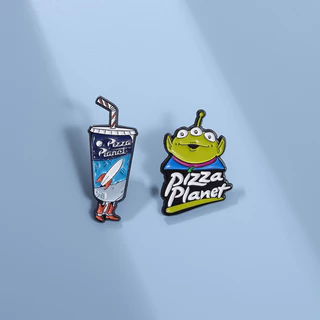 Anime Pizza Planeta Monstro Esmalte Alfinetes Broches De Filme De Desenho Animado Lapela Crachás Jóias Presentes Para Amigos