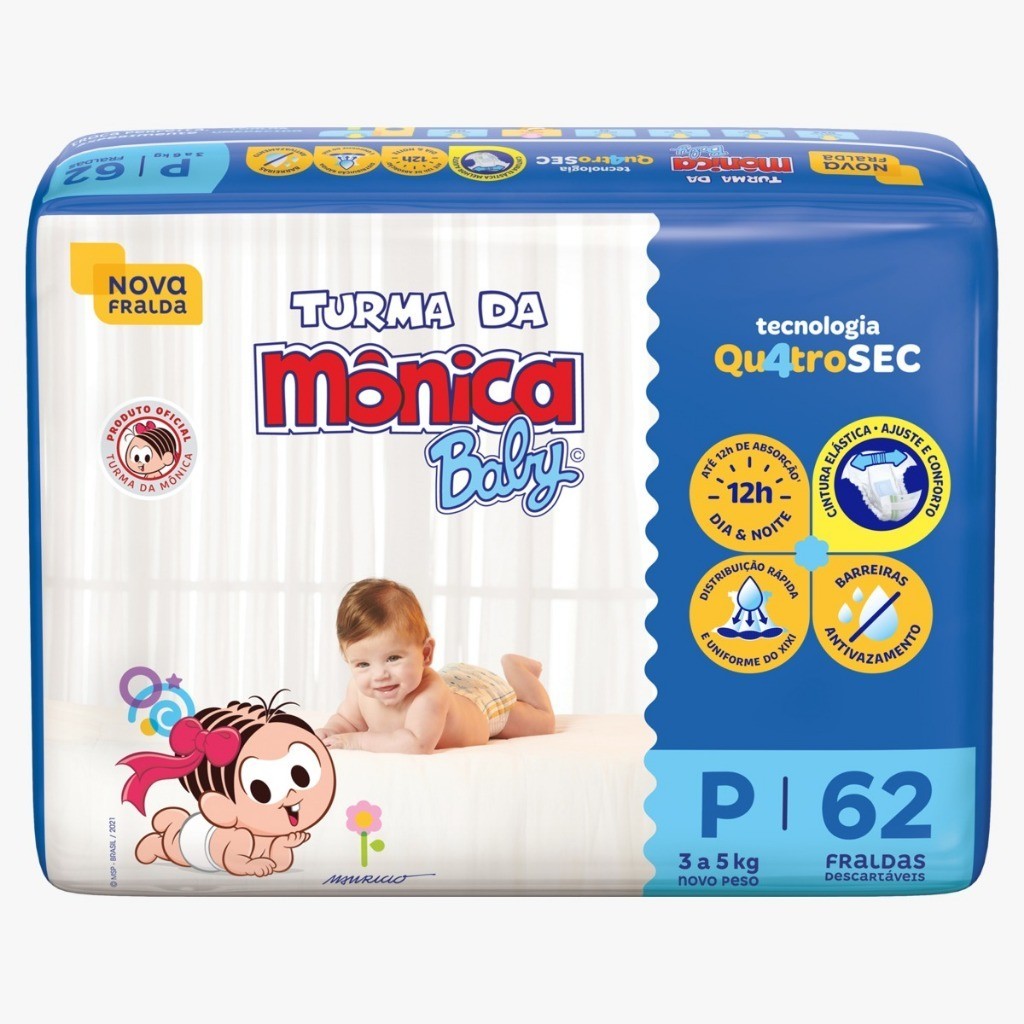 Fralda Descartavél Turma da Mônica Mega