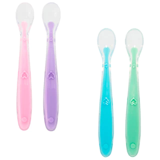 Kit 2 Colheres em Silicone Macio Introdução Alimentar Buba