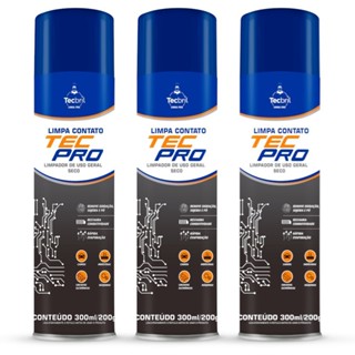 Kit 3 Limpa contato elétrico spray 300 ml Tec Pro - Tecbril