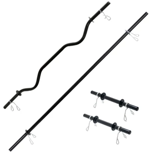 Kit 4 Barra W + Barra 1,5m +2 Halter Academia Musculação
