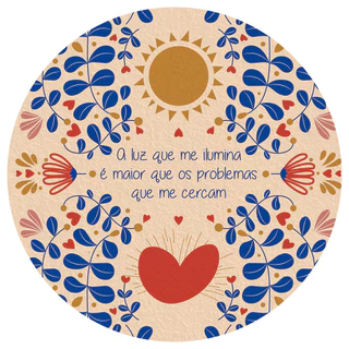 Quadro Decorativo Redondo - A Luz Que Me Ilumina... Frase Motivação Otimismo- 20 X 20 Cm
