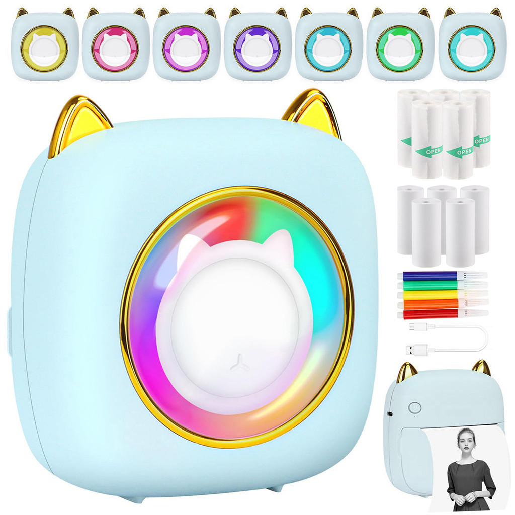 Impressora Fotográfica Térmica Sem Fio De Bolso-Impressão Instantânea , Inkless Smartphone Com Carregamento USB , Ideal Para Presentes E Memórias