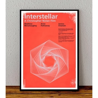 Quadro Poster Interstellar Pelicula Nolan 32x24 cm Bandas Filmes Animes Com Moldura Decorativo