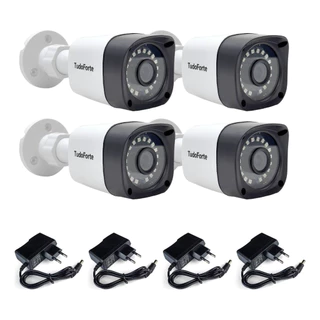 4 Câmeras de Segurança 2mp 20m Infravermelho 1080p Full HD TF + Fonte