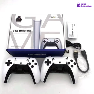 2 consoles : Originais , Sem Fio , Portáteis . Controle Retrô (Jogos 10k , 4K) , GameStick M15 PRO 4K (64 Gb , 20k)
