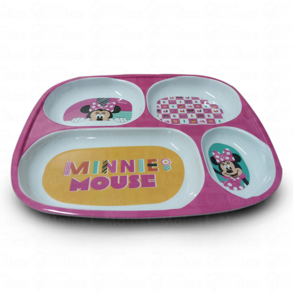 Prato Divisória Infantil Disney Minnie Meninas Melamine 24cm | Shopee ...