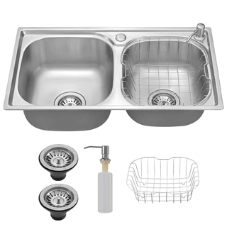 Cuba Cozinha Gourmet Pia Aço Inox Dupla Acessórios Embutir