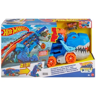 Caminhão Transportador T-Rex Ultimate c/ 2 Carrinhos - Hot Wheels City - Mattel