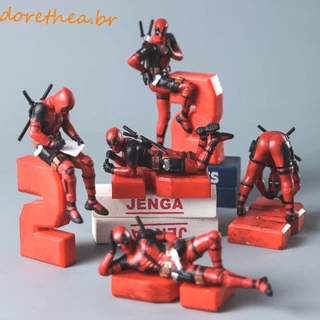 DORETHEA Deadpool Modelo Estátua Para Crianças Desenho Animado Marvel Superhero Figuras De Coleção Ação De Ornamentos Automáticos