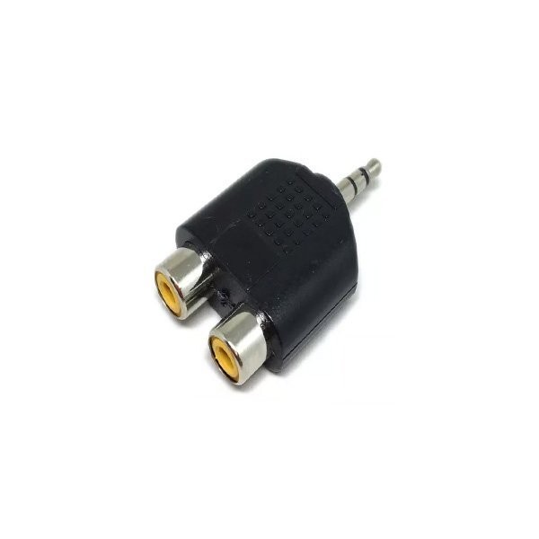 Adaptador Rca femea duplo para P2 stereo macho plastico 641236 Mxt ...