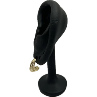 Brinco Semijóia Argola lisa 5 fios Banhada a Ouro