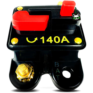 Disjuntor Chave 140Amperes Svart 12V Proteção Som Automotivo