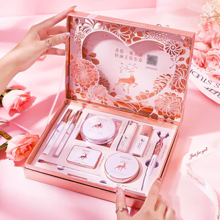 Caixa de presente de beleza Presente de aniversário Dia dos Namorados corretivo almofada de ar BB creme de batom Maquiagem conjunto universal de maquiagem