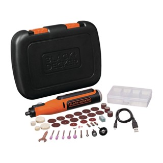 Micro retífica a bateria 8 volts com 35 acessórios - BCRT8K35 - Black + Decker