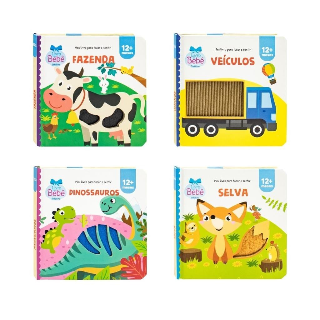 Kit C/ 04 Livros De Toque e Sinta Montessori Infantil P/ Bebes - Ludico ...