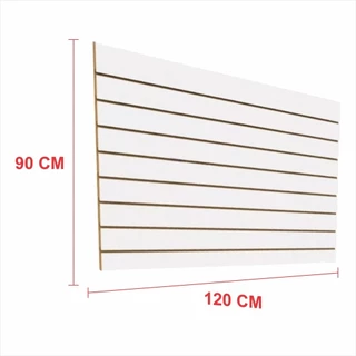 Painel canaletado 90x120 Branco kit placa mdf loja canaletado canelado E-nichos