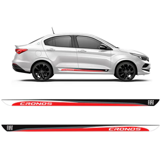 Faixa Lateral Fiat Cronos Sedan Adesivo Vermelho 2018/2021