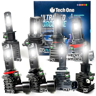 Kit Par Lâmpada Automotiva Ultra Led Force One 8000K 4100 Lúmens Tech One