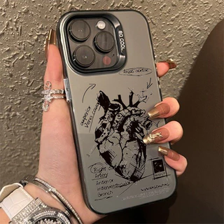Desenho Criativo Diagrama Cardiod IMD Capa De Telefone Para iPhone 15 14 13 12 11 Pro Max XS 7 8 14 15 Plus SE 2020 Dura À Prova De Choque