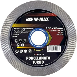 Disco diamantado turbo 105 mm para porcelanato - W-Max - Wurth