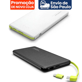 Carregador Portátil Pineng Power Bank 10.000 mAh Com Adaptador Para iPhone E Android (V8)