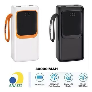 Carregador portátil Power Bank 30000mah PD 66W Carregamento rápido yihan