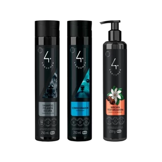 Shampoo Pelagem Escura 250ml + Cond. 250ml + Máscara Texturizadora 230g - Ibasa