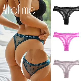 Allofme Women Calcinhas De Renda Sexy Fio-Dental De Cintura Baixa Com Perspectiva Macias E Confortáveis