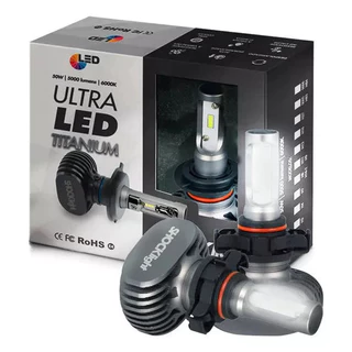 Kit Par Lâmpada Ultra Led Shocklight Titanium 10000 Lúmens 6000K Encaixe H13