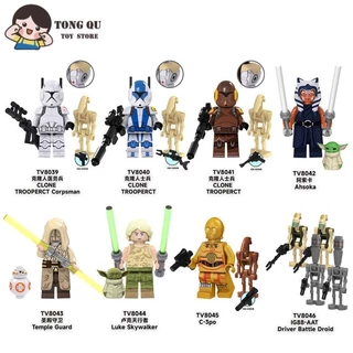Filmes de Ficção Científica Minifiguras Ahsoka Luke Bloco de Construção Doll Collection Gift mini Modelo Brinquedo
