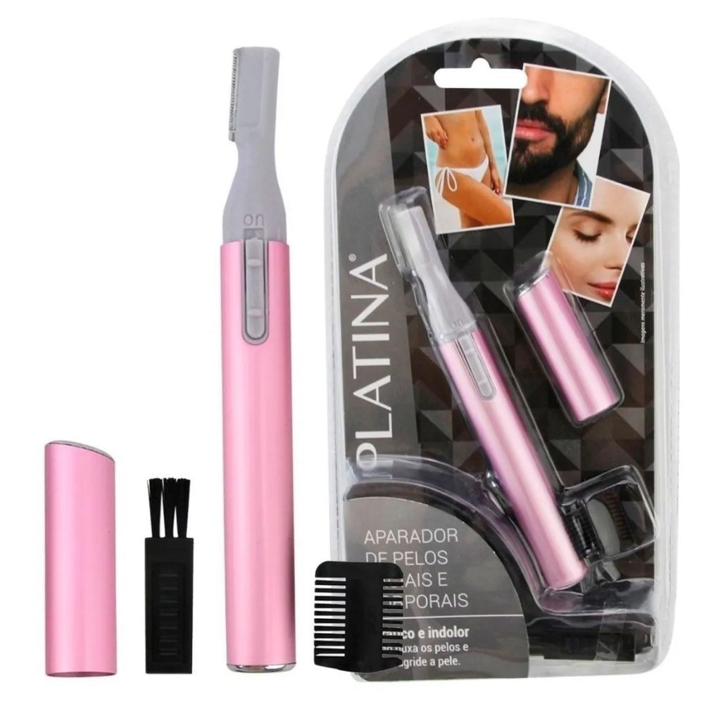 Removedor De Pelos Feminino Rosto Corpo C/ Precisão Platina Rosa