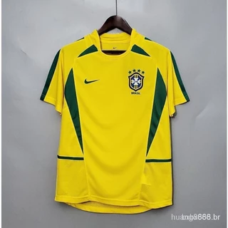 Camisa de futebol 20002 Retro Brasil Ronaldo Home Masculina Amarelo Clássico Fãs Versão PNAK
