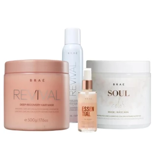 Braé Kit Mascara Revival Soul Color Oil Blend Intense Completo Salon (4 Produtos)