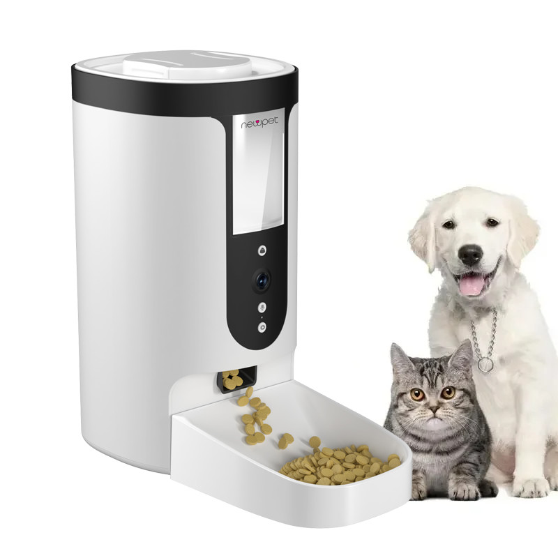 Newpet 4L Alimentador Automático Cachorro e Gato com Gravador de Voz, Alimentador Auto Pet Feeder Programável Time Pet Food Dispenser