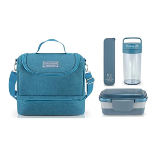 Bolsa Térmica Marmita Copo Porta Talher Kit 4 Peças Concept