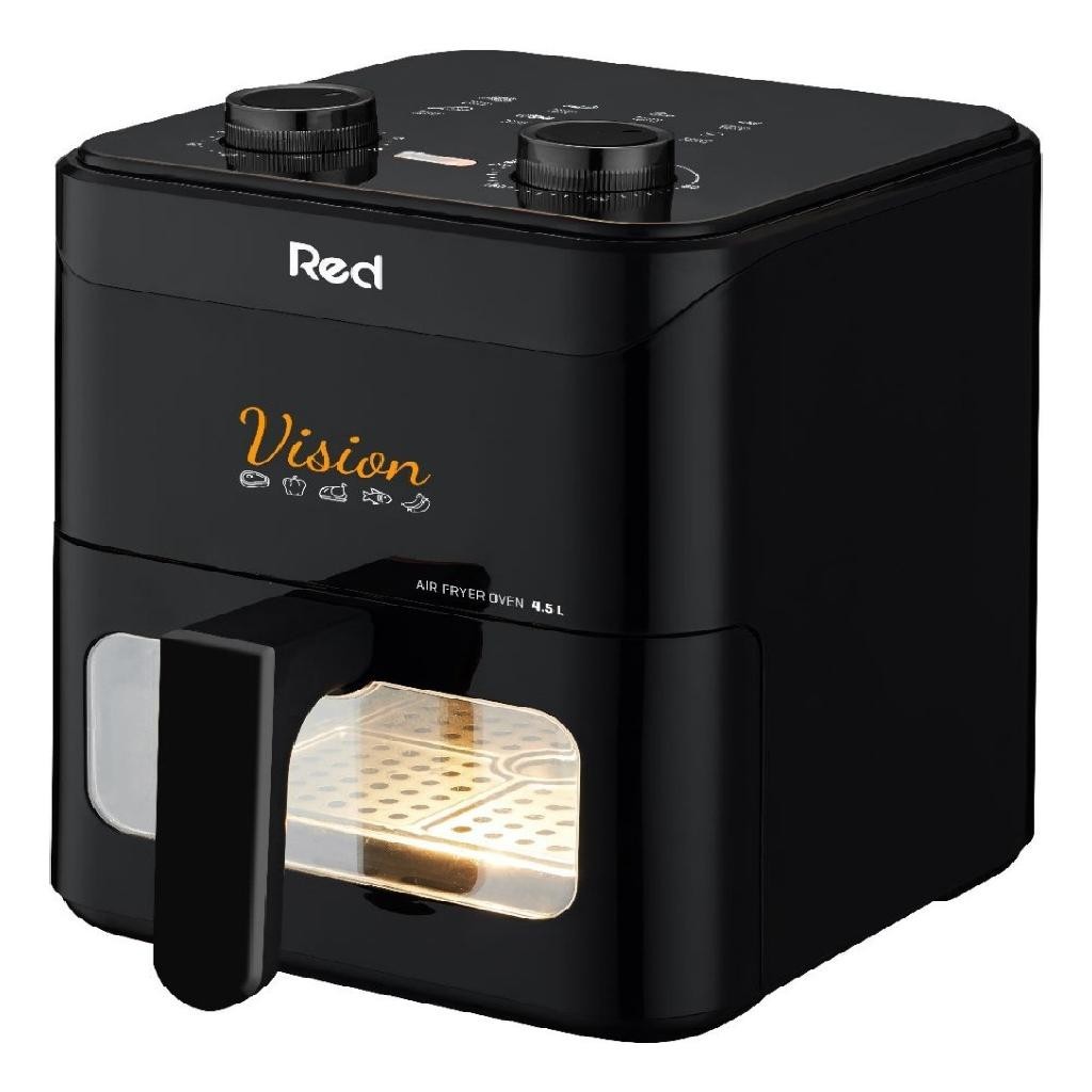 Fritadeira Elétrica Sem Óleo Air Fryer AF450 Red Vision Oven 4,5L Black ...