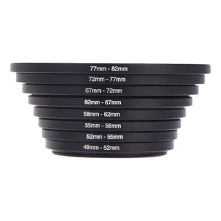 Kit 8 Anel Adaptador Step Up Filtro Lente 49mm-82mm Alta qualidade PRONTA ENTREGA