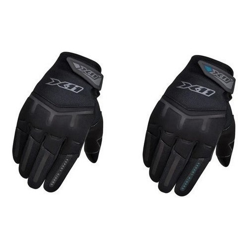 Kit 2 Luvas Motoqueiro Feminino Masculina X11 Fit X Preto