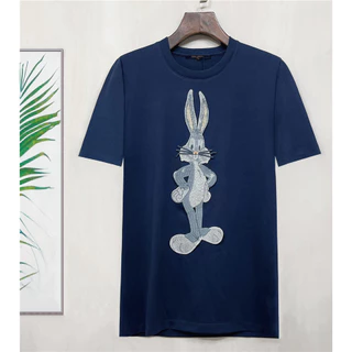 Bordado De Coelhinho Novo Masculino De Algodão Manga Curta S-4XL