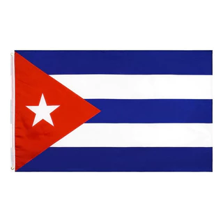 Bandeira Cuba Oficial Mastro C/Anilhas 90x60 Cm Cores Fortes