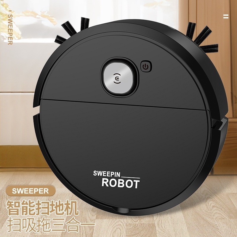 Robô Varredora Aspirador De Pó 1200PA Automática 3 Em 1 Limpeza Doméstica Robótico Inteligente E Silencioso
