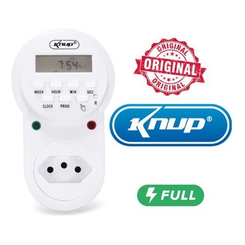 Temporizador Timer Digital Lcd Programável Tomada Bivolt 10a knup ...