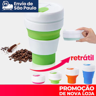 Copo Retrátil De Silicone Sustentável Ecológico Dobrável Reutilizável Portátil 350ml