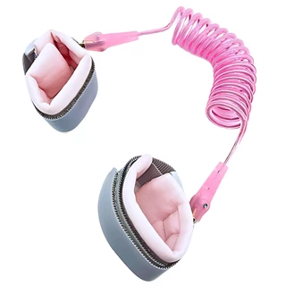 Pulseira Segurança Guia Pulso Infantil Velcro Rosa Castela