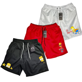 KIT Com 3 Shorts Praia Masculino Bermuda TACTEL Mauricinho Esporte Academia Verão Short Esportiva