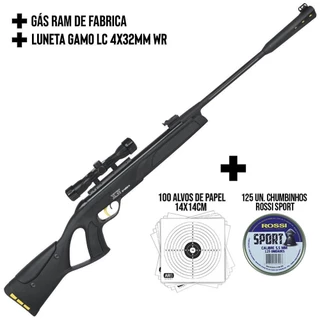 CARABINA DE PRESSÃO GAMO ELITE PREMIUM I GT 5.5MM + LUNETA LC 4X32 WR + BÁSICO 04