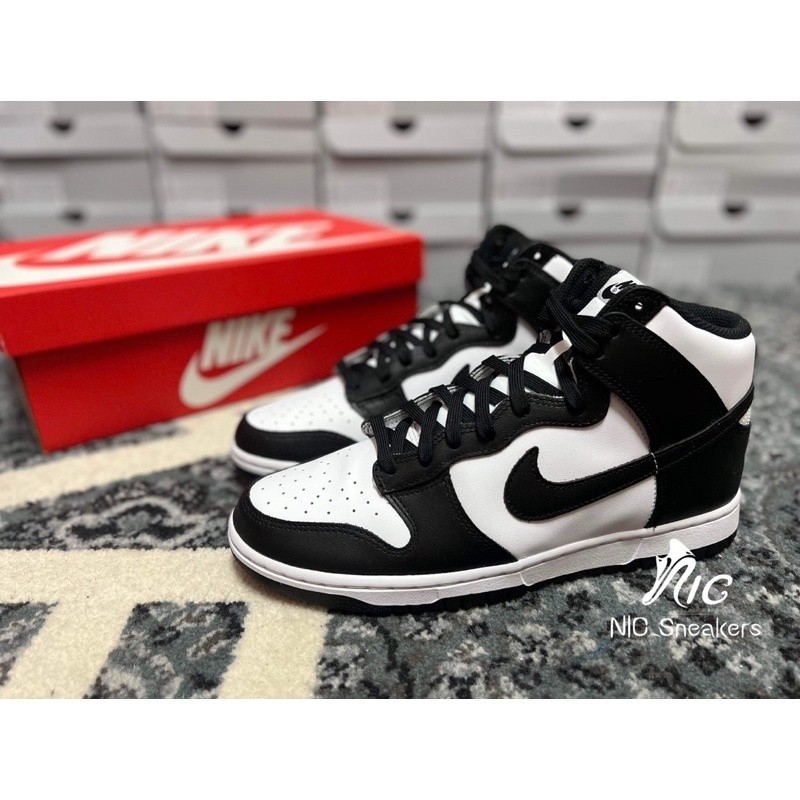 Dunk high black store white