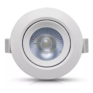 KIT 5 Spot Led Smd 7w Dicróica Direcionável Redondo Forte BQ/BF