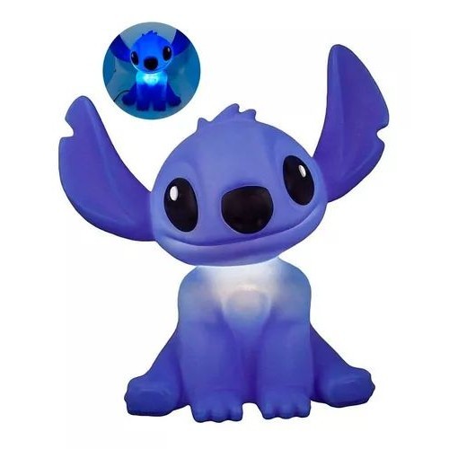 Luminária Abajur De Mesa Stitch Azul 3D Infantil Disney Usare Menino Menina